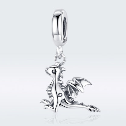 S925 จี้เงินสเตอร์ลิง Drogon ไดโนเสาร์ Charm สร้อยข้อมือ DIY อุปกรณ์เสริม, SCC1322
