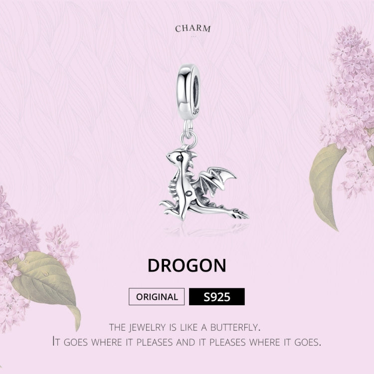S925 จี้เงินสเตอร์ลิง Drogon ไดโนเสาร์ Charm สร้อยข้อมือ DIY อุปกรณ์เสริม, SCC1322