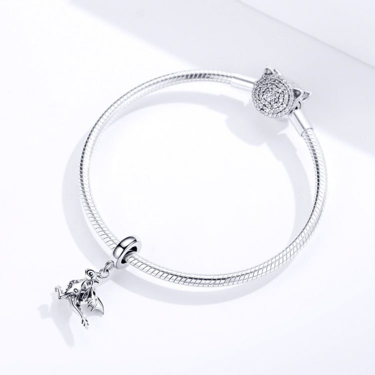 S925 จี้เงินสเตอร์ลิง Drogon ไดโนเสาร์ Charm สร้อยข้อมือ DIY อุปกรณ์เสริม, SCC1322