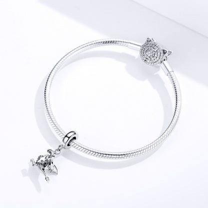 S925 จี้เงินสเตอร์ลิง Drogon ไดโนเสาร์ Charm สร้อยข้อมือ DIY อุปกรณ์เสริม, SCC1322