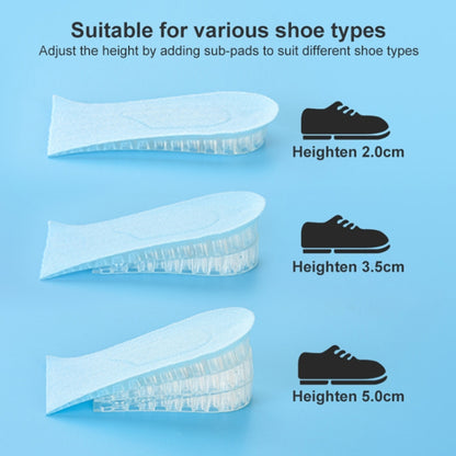 10 คู่ JF101 ที่มองไม่เห็นซิลิโคนความสูง Pad ส้นความสูงพื้นรองเท้า Shock Absorption Half Pad, Three Layer, One Layer