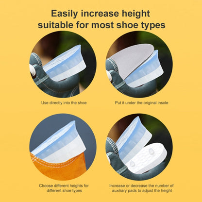 10 คู่ JF101 ที่มองไม่เห็นซิลิโคนความสูง Pad ส้นความสูงพื้นรองเท้า Shock Absorption Half Pad, Three Layer, One Layer