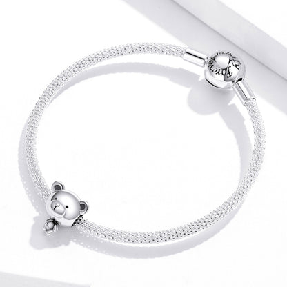 S925 เงินสเตอร์ลิงลูกปัดหมีลูกปัด DIY สร้อยข้อมืออุปกรณ์เสริม, SCC1502