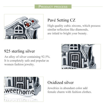 Warm Home S925 เงินสเตอร์ลิง DIY สร้อยข้อมือลูกปัดเงินธรรมดา