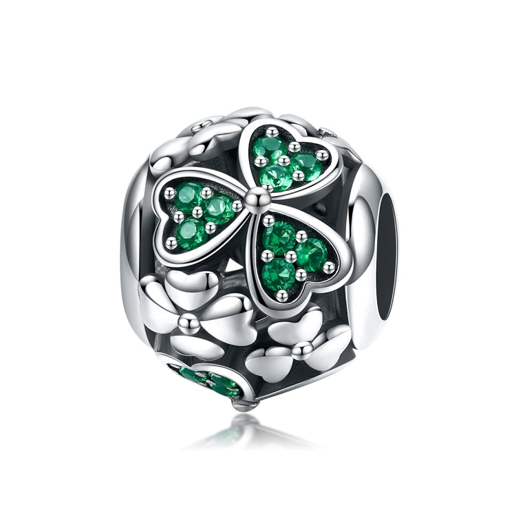 S925 เงินสเตอร์ลิงพืชสีเขียว Clover Bead DIY สร้อยข้อมือ, SCC964