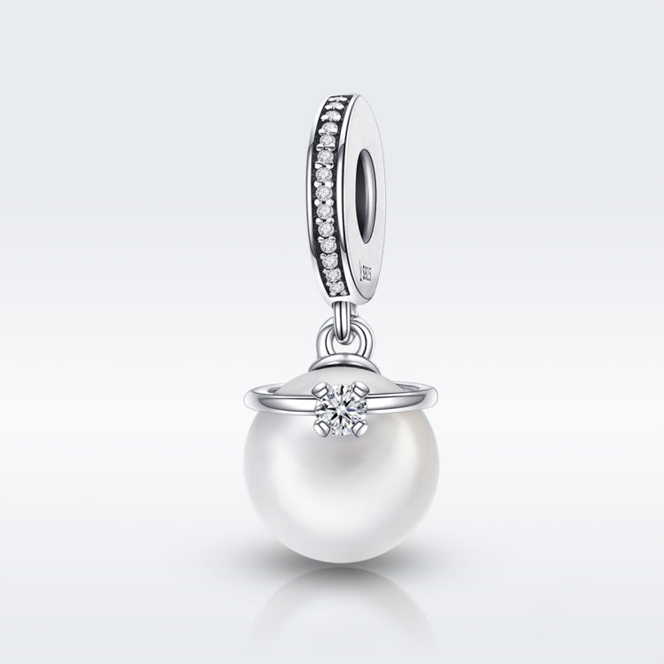 S925 เงินสเตอร์ลิง Elegant Pearl Charm สร้อยข้อมือ DIY อุปกรณ์เสริม, SCC137
