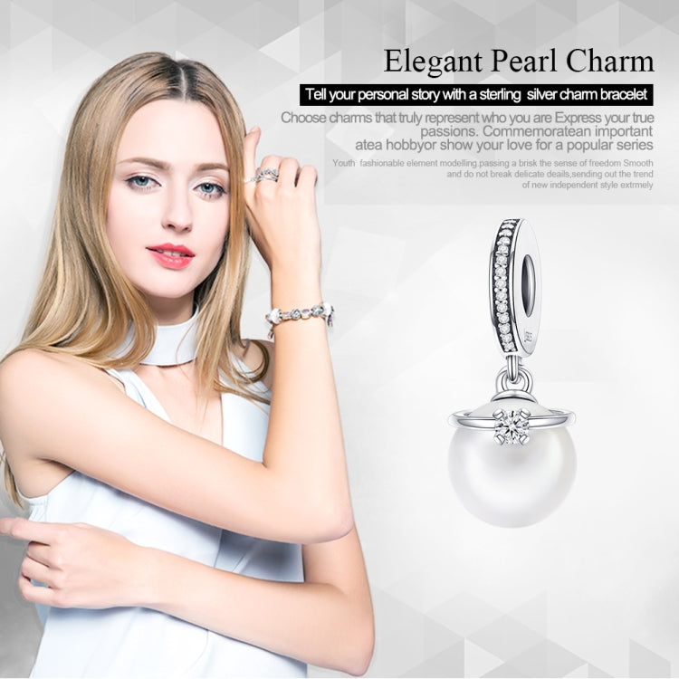 S925 เงินสเตอร์ลิง Elegant Pearl Charm สร้อยข้อมือ DIY อุปกรณ์เสริม, SCC137