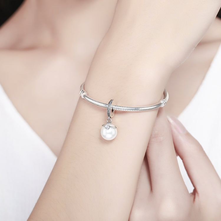 S925 เงินสเตอร์ลิง Elegant Pearl Charm สร้อยข้อมือ DIY อุปกรณ์เสริม, SCC137