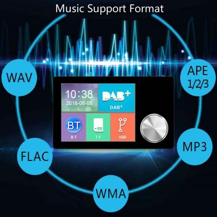 2.8 นิ้วรถ DAB + Digital Broadcasting หน้าจอสีสันตัวรับสัญญาณ FM การส่งต่อเอาต์พุต AUX, 2.8 inch