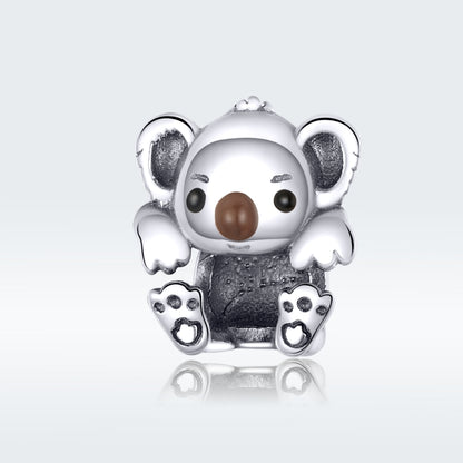S925 เงินสเตอร์ลิงน่ารัก Koala สัตว์ลูกปัด DIY สร้อยข้อมืออุปกรณ์เสริม, SCC1304