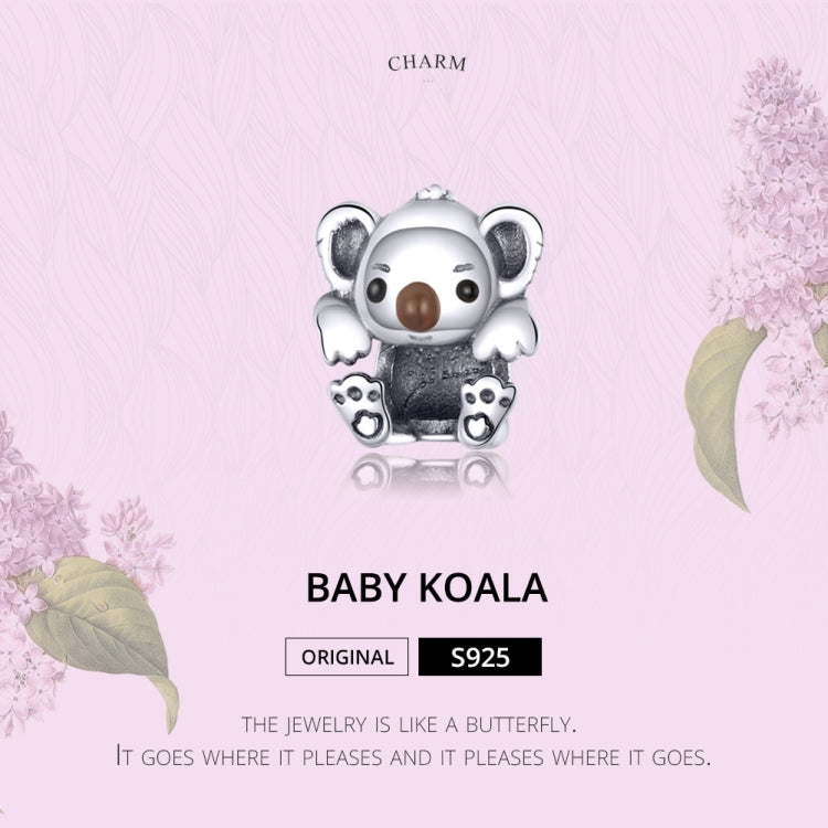 S925 เงินสเตอร์ลิงน่ารัก Koala สัตว์ลูกปัด DIY สร้อยข้อมืออุปกรณ์เสริม, SCC1304