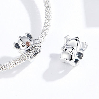 S925 เงินสเตอร์ลิงน่ารัก Koala สัตว์ลูกปัด DIY สร้อยข้อมืออุปกรณ์เสริม, SCC1304