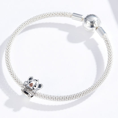 S925 เงินสเตอร์ลิงน่ารัก Koala สัตว์ลูกปัด DIY สร้อยข้อมืออุปกรณ์เสริม, SCC1304