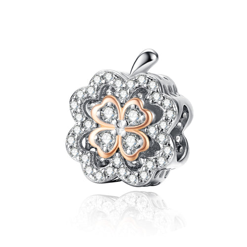 Four Leaf Clover เพทายลูกปัด S925 เงินสเตอร์ลิง DIY สร้อยข้อมืออุปกรณ์เสริม, SCC1247
