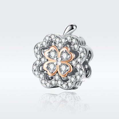 Four Leaf Clover เพทายลูกปัด S925 เงินสเตอร์ลิง DIY สร้อยข้อมืออุปกรณ์เสริม, SCC1247