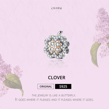 Four Leaf Clover เพทายลูกปัด S925 เงินสเตอร์ลิง DIY สร้อยข้อมืออุปกรณ์เสริม, SCC1247