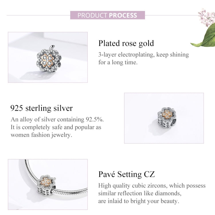 Four Leaf Clover เพทายลูกปัด S925 เงินสเตอร์ลิง DIY สร้อยข้อมืออุปกรณ์เสริม, SCC1247