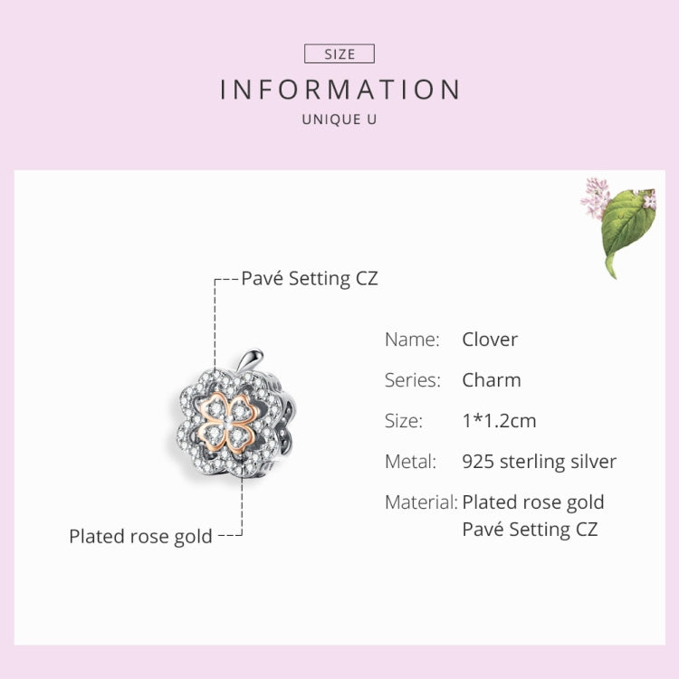 Four Leaf Clover เพทายลูกปัด S925 เงินสเตอร์ลิง DIY สร้อยข้อมืออุปกรณ์เสริม, SCC1247