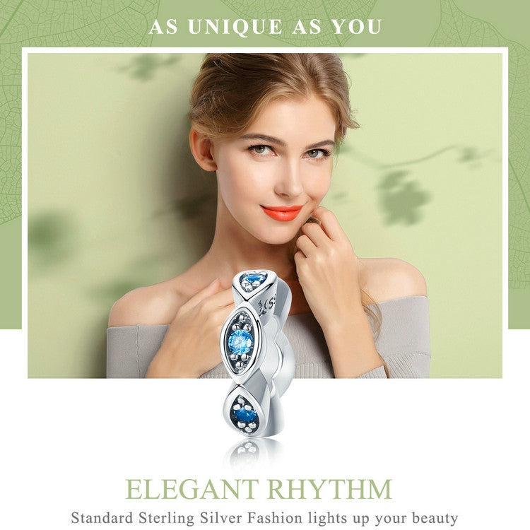 Lucky Eyes Beaded S925 ลูกปัดเงินสเตอร์ลิง DIY สร้อยข้อมือลูกปัดเงิน