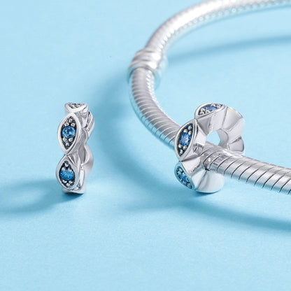 Lucky Eyes Beaded S925 ลูกปัดเงินสเตอร์ลิง DIY สร้อยข้อมือลูกปัดเงิน