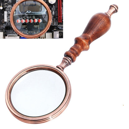 10X โลหะไม้ Handle Retro อ่านแว่นขยายมือถือ Ebony ของขวัญแว่นขยาย