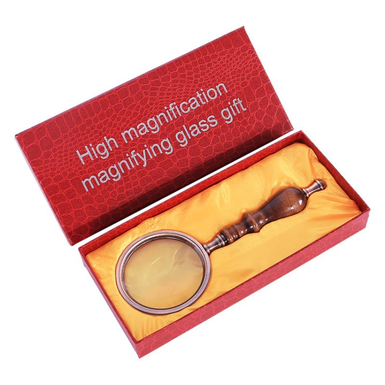 10X โลหะไม้ Handle Retro อ่านแว่นขยายมือถือ Ebony ของขวัญแว่นขยาย