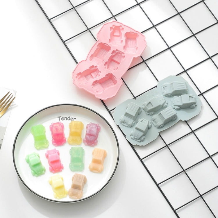 6ชิ้นสร้างสรรค์เค้กช็อคโกแลตแม่พิมพ์3Dรถการ์ตูนครัวเรือนซิลิโคนอบถาดน้ำแข็งแม่พิมพ์, 3D Car Shape (Blue), 3D Car Shape(Pink)
