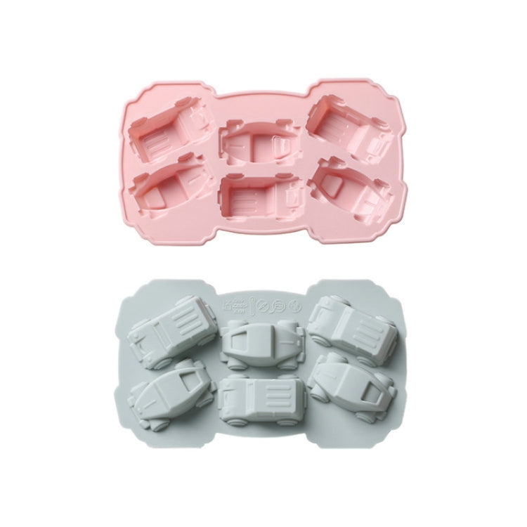 6ชิ้นสร้างสรรค์เค้กช็อคโกแลตแม่พิมพ์3Dรถการ์ตูนครัวเรือนซิลิโคนอบถาดน้ำแข็งแม่พิมพ์, 3D Car Shape (Blue), 3D Car Shape(Pink)