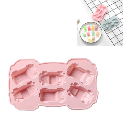 6ชิ้นสร้างสรรค์เค้กช็อคโกแลตแม่พิมพ์3Dรถการ์ตูนครัวเรือนซิลิโคนอบถาดน้ำแข็งแม่พิมพ์, 3D Car Shape (Blue), 3D Car Shape(Pink)
