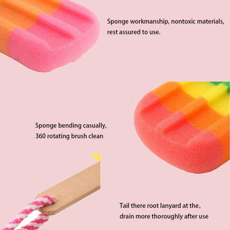 3 PCS Creative Ice Cream Shape ฟองน้ำเช็ด Stick ฟองน้ำน้ำแข็งแปรงล้างจานฟองน้ำ Scouring Pad, Ice Cream Shape Sponge