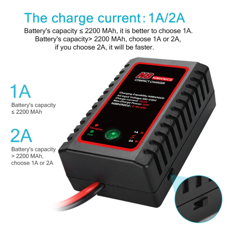 HTRC N8 Ni-MH Ni-Cr เครื่องชาร์จแบตเตอรี่ เครื่องชาร์จอัจฉริยะ,, EU Plug, US Plug, UK Plug