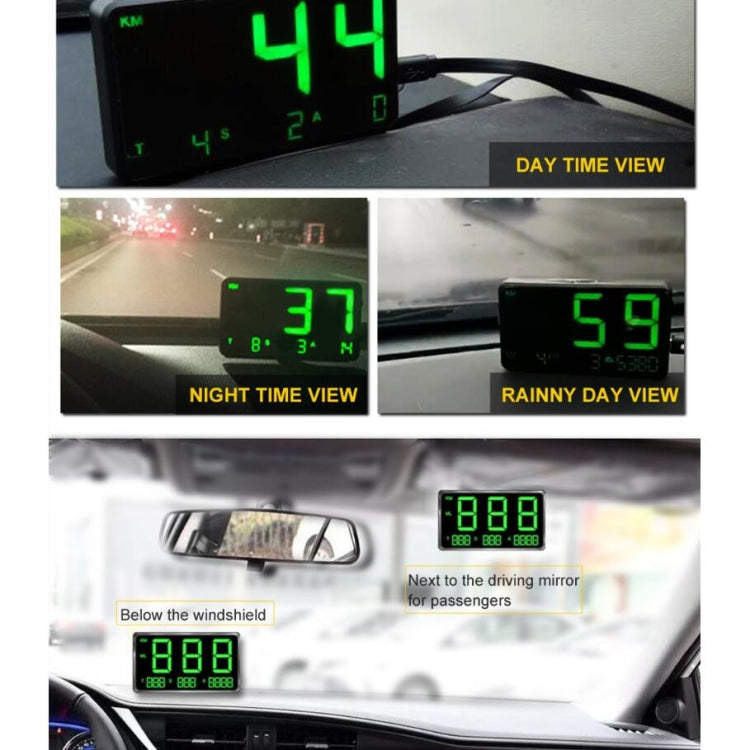 Kingneed C80 4.5 นิ้ว HUD รถ Head-up Display GPS เครื่องวัดความเร็ว Overspeed Alarm ระยะทางความสูงนาฬิกา, C80 4.5inch