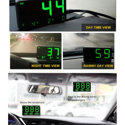 Kingneed C80 4.5 นิ้ว HUD รถ Head-up Display GPS เครื่องวัดความเร็ว Overspeed Alarm ระยะทางความสูงนาฬิกา, C80 4.5inch