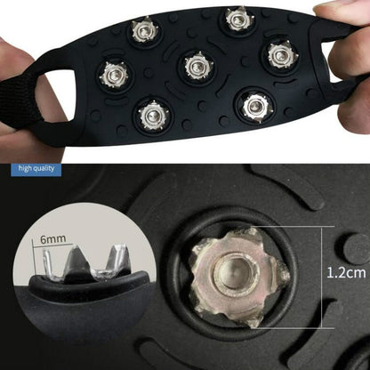 DM-1601 3 คู่ปีนเขากลางแจ้งหิมะพื้นผิวน้ำแข็ง 7-tooth Crampons โลหะผสมสังกะสี Spikes ซิลิโคน Anti-Skid รองเท้าครอบคลุม, DM-1601Shoe Cover