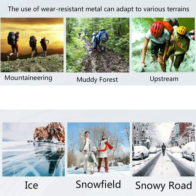 DM-1601 3 คู่ปีนเขากลางแจ้งหิมะพื้นผิวน้ำแข็ง 7-tooth Crampons โลหะผสมสังกะสี Spikes ซิลิโคน Anti-Skid รองเท้าครอบคลุม, DM-1601Shoe Cover