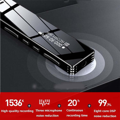 MROBO A10 เครื่องบันทึกเสียงระดับมืออาชีพ HD ลดเสียงรบกวนเครื่องเล่นหน้าจอสี MP3 นักเรียน, 8GB, 16 GB