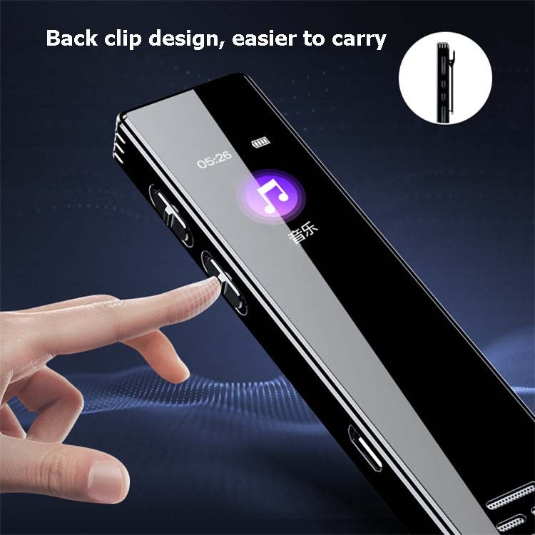 MROBO A10 เครื่องบันทึกเสียงระดับมืออาชีพ HD ลดเสียงรบกวนเครื่องเล่นหน้าจอสี MP3 นักเรียน, 8GB, 16 GB