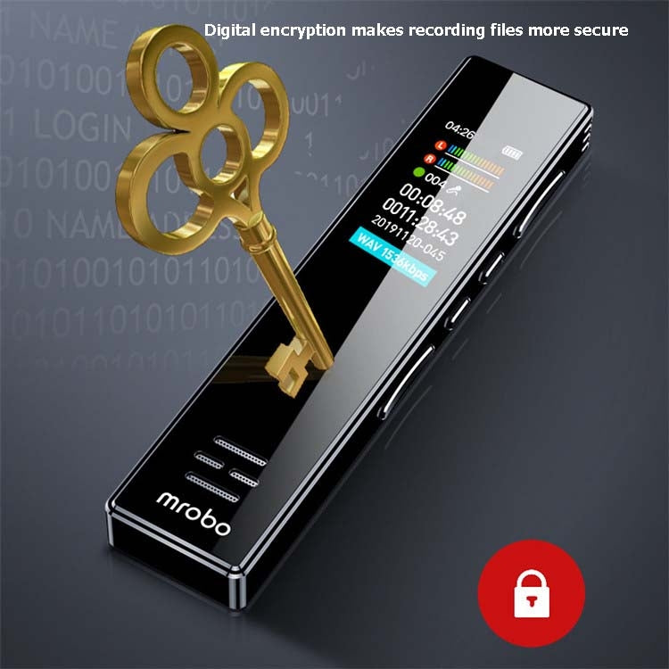 MROBO A10 เครื่องบันทึกเสียงระดับมืออาชีพ HD ลดเสียงรบกวนเครื่องเล่นหน้าจอสี MP3 นักเรียน, 8GB, 16 GB