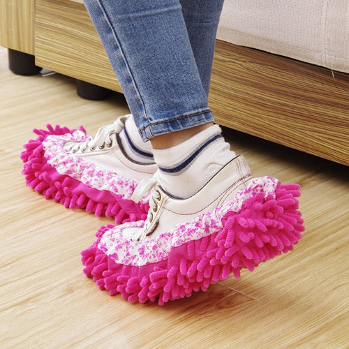 12 ชิ้น Chenille Lazy Mopping รองเท้าทำความสะอาดพื้นที่ถอดออกได้และล้างทำความสะอาดได้ Mop สีสุ่ม, Floor Mop