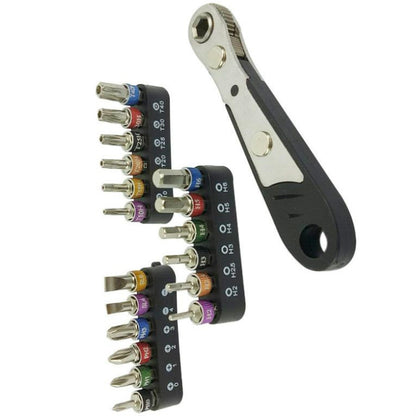19 ใน 1 1/4 ชุดประแจวงล้อชุดมินิบิตชุดประแจแบบแมนนวล, Black Handle