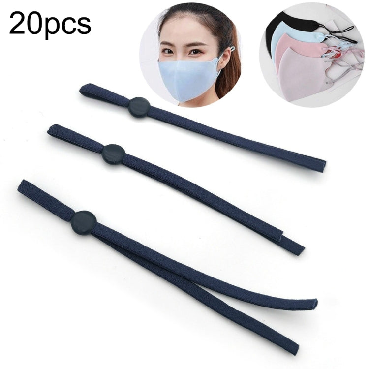 เชือกหน้ากากวงยืดหยุ่นปรับได้ 20 ชิ้นจัดส่งสีแบบสุ่ม, Elastic Band Mask Rope