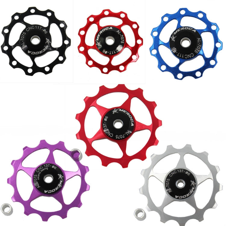 4 PCS MEROCA แบริ่งโลหะจักรยานเสือภูเขาจักรยานด้านหลัง Derailleur ล้อ 11 T/13 T ล้อ, 11T Black, 11T Red, 13T Red, 11T Blue, 13T Blue, 11T Purple, 13T Purple, 11T Silver, 13T Silver, 11T Electroplating Colorful, 13T Electroplating Colorful