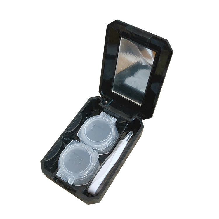 15 ชิ้นคอนแทคเลนส์เคส Simple Mini Push-type กล่องคู่คอนแทคเลนส์สีสุ่ม, 2 PCS Contact Lens Case