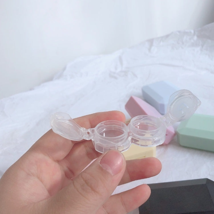 15 ชิ้นคอนแทคเลนส์เคส Simple Mini Push-type กล่องคู่คอนแทคเลนส์สีสุ่ม, 2 PCS Contact Lens Case