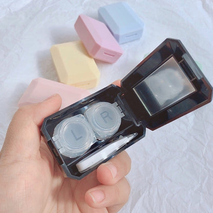 15 ชิ้นคอนแทคเลนส์เคส Simple Mini Push-type กล่องคู่คอนแทคเลนส์สีสุ่ม, 2 PCS Contact Lens Case