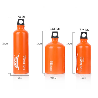 BRS ขวดน้ำมันอลูมิเนียมแบบพกพาเชื้อเพลิงกลางแจ้ง, 750 ML, 1000 ML, 530 ML