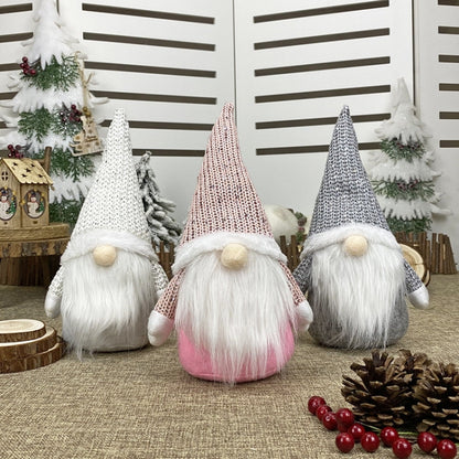 ตกแต่งคริสต์มาส ตกแต่งหน้าต่างสำหรับตุ๊กตาผู้สูงอายุไร้หน้า, (Grey), (Pink), (White)
