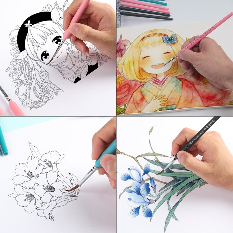 WeiZhuang Hook Line ปากกาภาพวาดมือวาดสีน้ำหมาป่า Mint Hook Line ปากกาภาพวาดจังหวะแปรงเส้นบาง, 10 PCS 00000 Dark Blue, 10 PCS 000 Dark Blue, 10 PCS 00 Dark Blue, 10 PCS 0 Dark Blue, 10 PCS 1 Dark Blue, 10 PCS 2 Dark Blue, 10 PCS 3 Dark Blue             ...