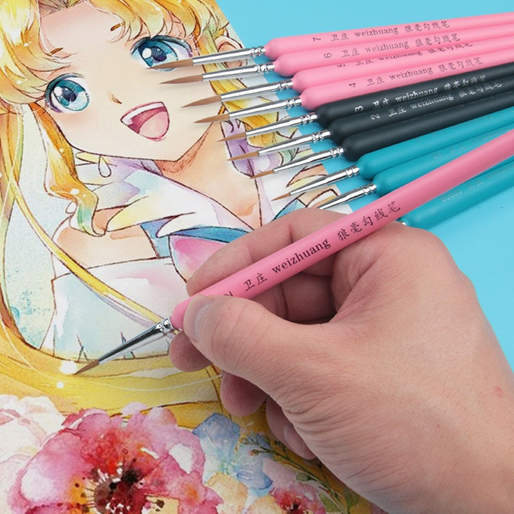 WeiZhuang Hook Line ปากกาภาพวาดมือวาดสีน้ำหมาป่า Mint Hook Line ปากกาภาพวาดจังหวะแปรงเส้นบาง, 10 PCS 00000 Dark Blue, 10 PCS 000 Dark Blue, 10 PCS 00 Dark Blue, 10 PCS 0 Dark Blue, 10 PCS 1 Dark Blue, 10 PCS 2 Dark Blue, 10 PCS 3 Dark Blue             ...