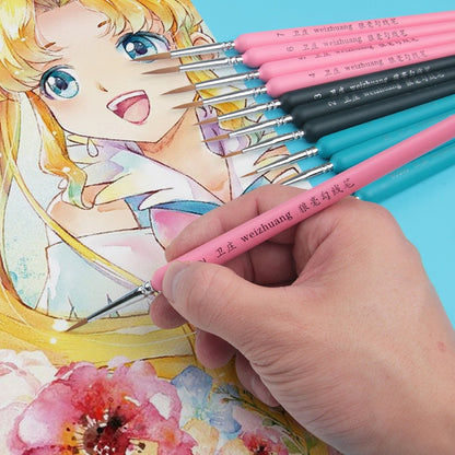 WeiZhuang Hook Line ปากกาภาพวาดมือวาดสีน้ำหมาป่า Mint Hook Line ปากกาภาพวาดจังหวะแปรงเส้นบาง, 10 PCS 00000 Dark Blue, 10 PCS 000 Dark Blue, 10 PCS 00 Dark Blue, 10 PCS 0 Dark Blue, 10 PCS 1 Dark Blue, 10 PCS 2 Dark Blue, 10 PCS 3 Dark Blue             ...